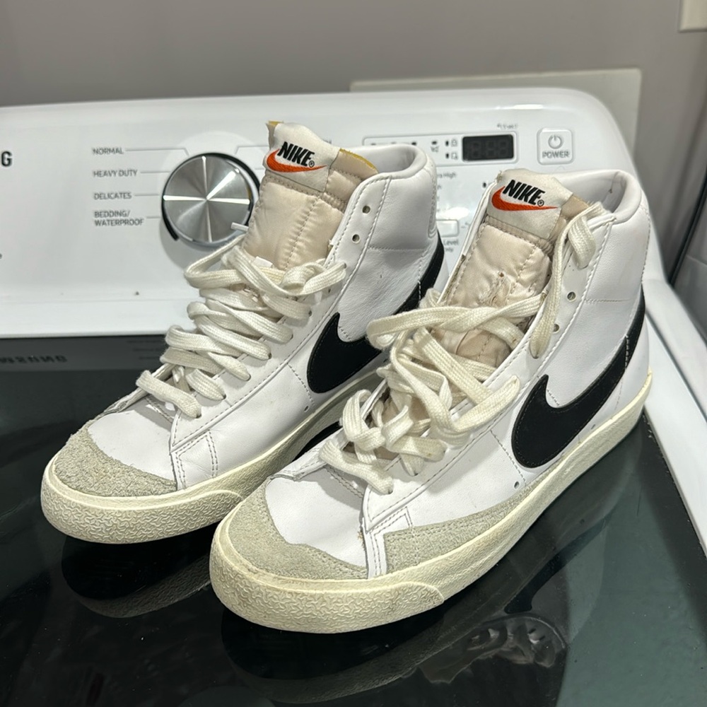 NIKE - Classic hightop sneakers white with black check - WS - 9